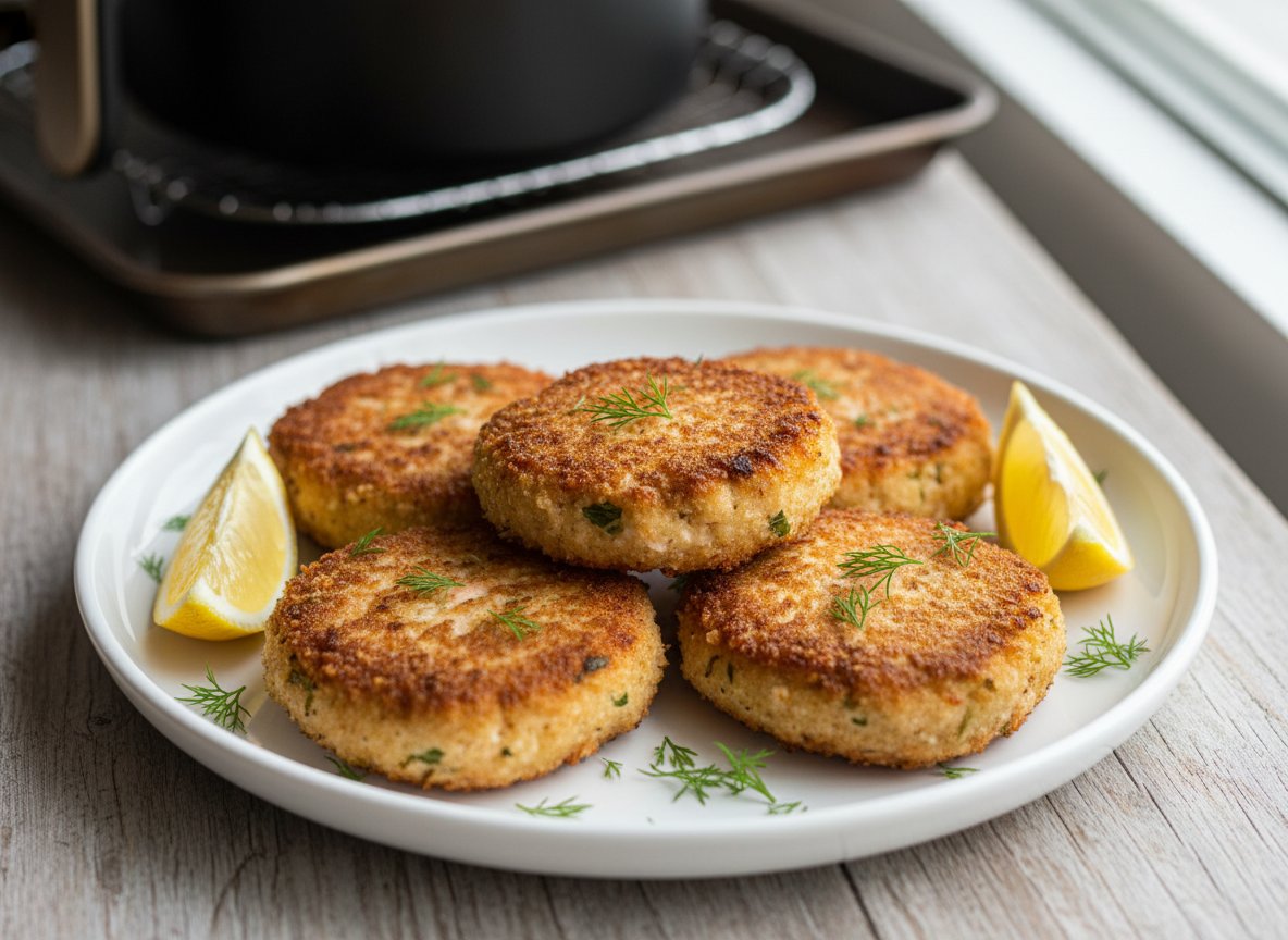 Air Fryer Canned Salmon Patties  -  35g Protein, 20 Minutes