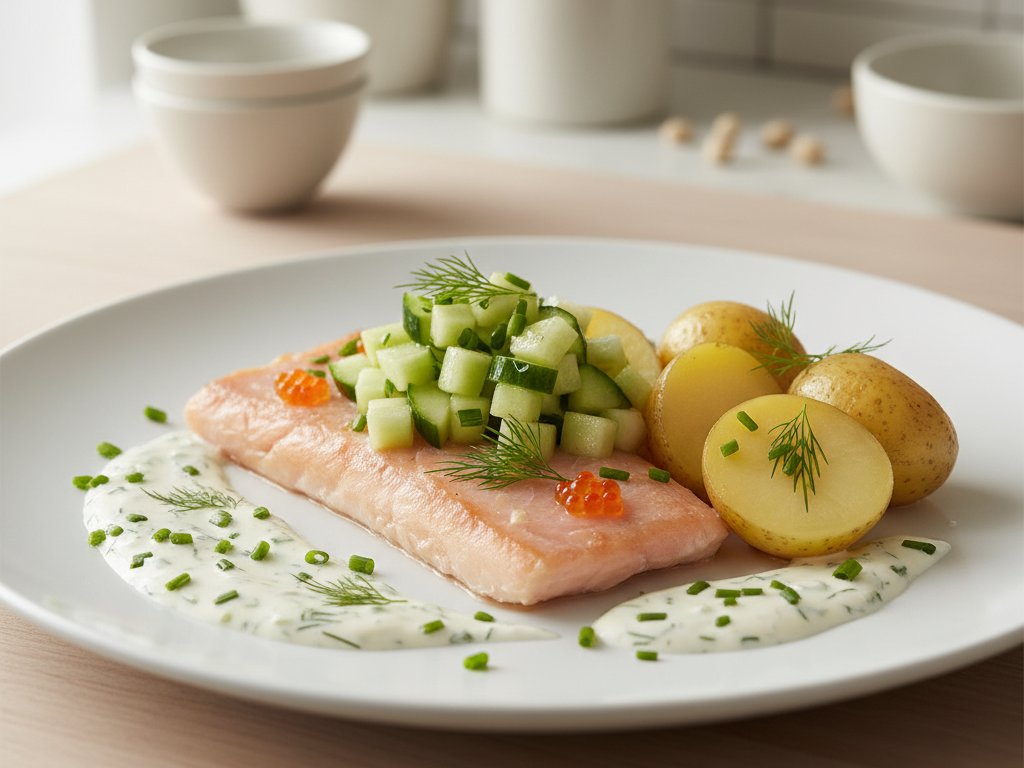 Arctic Char with Dijon-Dill Sauce
