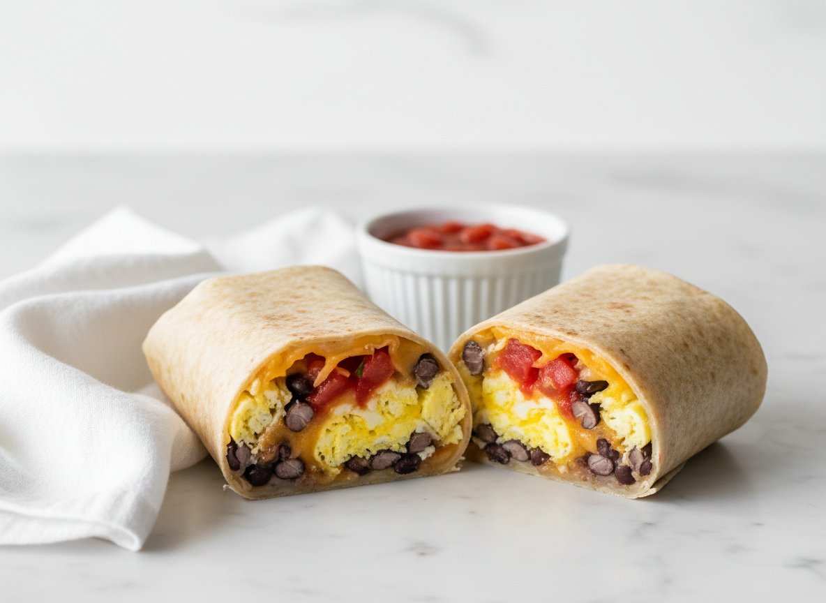 Black Bean Chipotle Egg Scramble Burrito