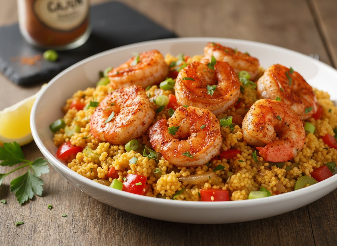 Cajun Shrimp and Cauliflower Rice Skillet