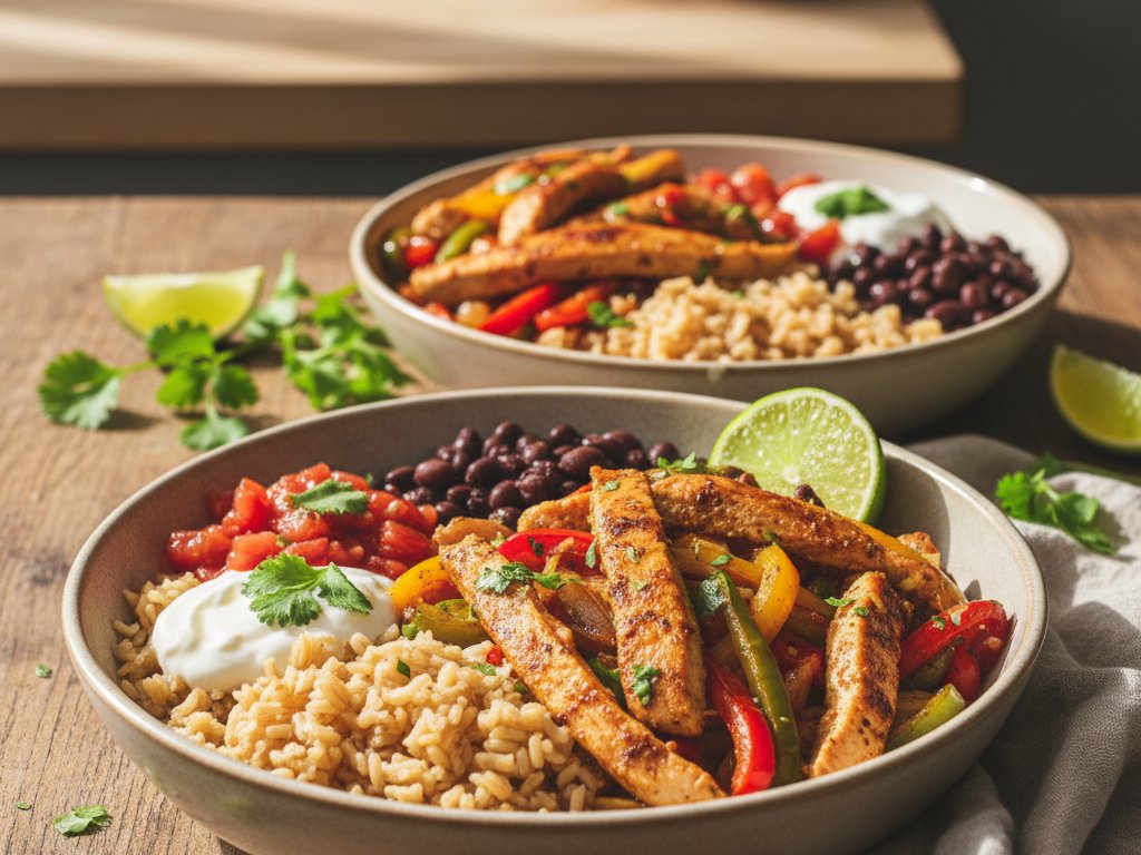 Skillet Chicken Fajita Bowls