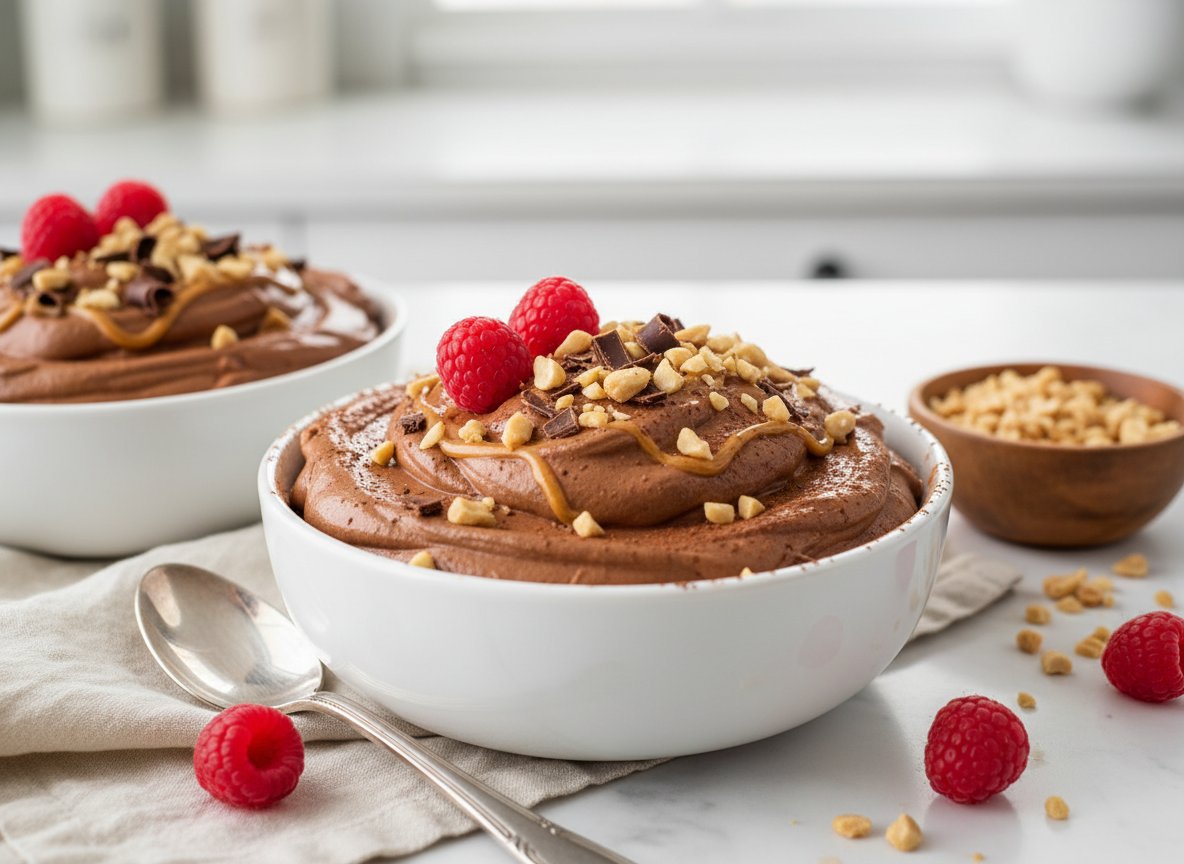 Chocolate Peanut Butter Protein Yogurt Mousse