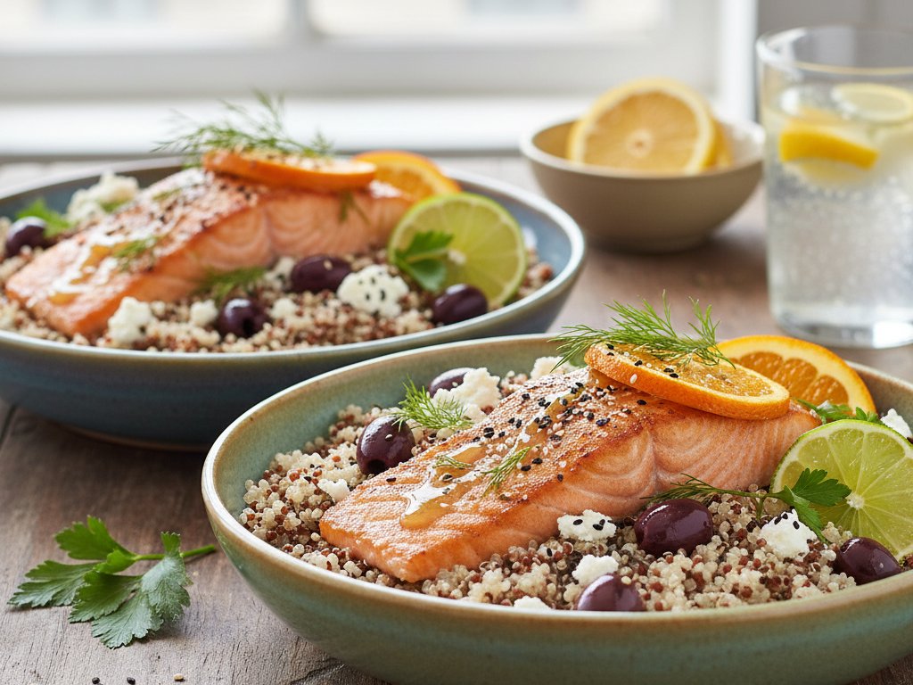 Mediterranean Citrus Salmon Bowls