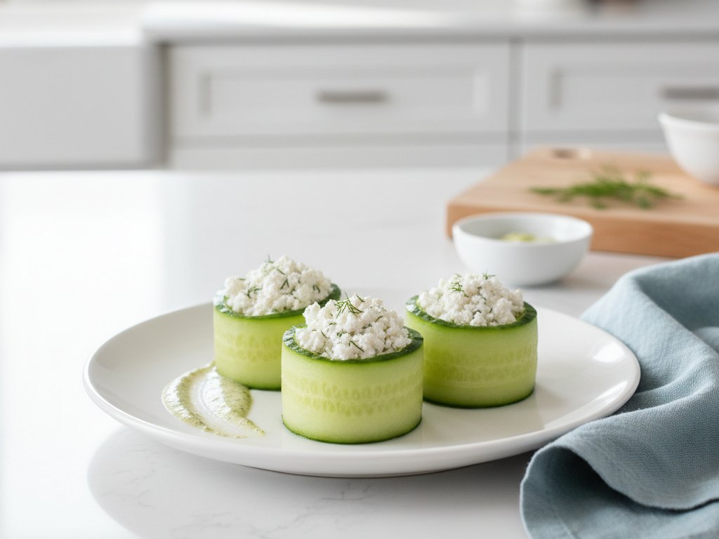 Cottage Cheese Cucumber Cups