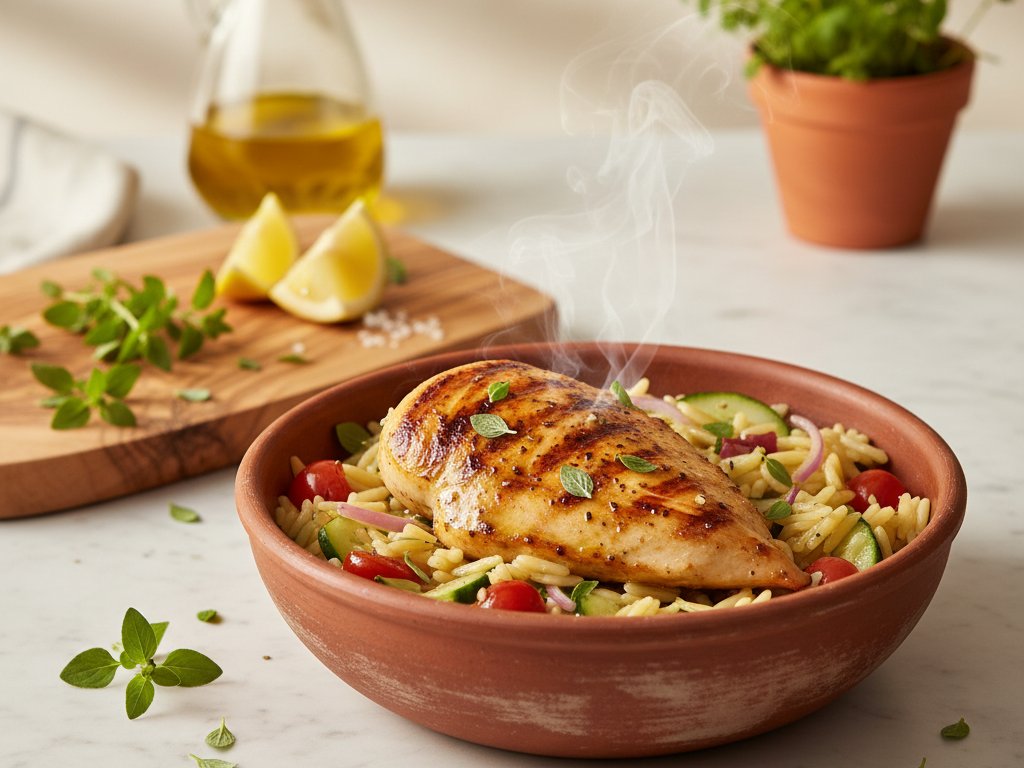 Greek Lemon Chicken & Orzo Bowls