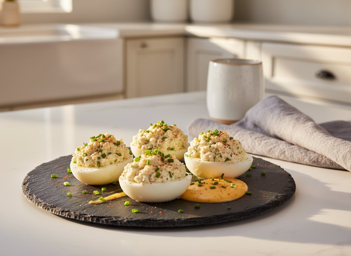 37g Protein Cottage Cheese Deviled Eggs (405 Calories)