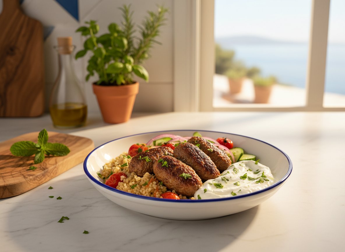 Mediterranean Lamb Kofta Bowl with Tzatziki