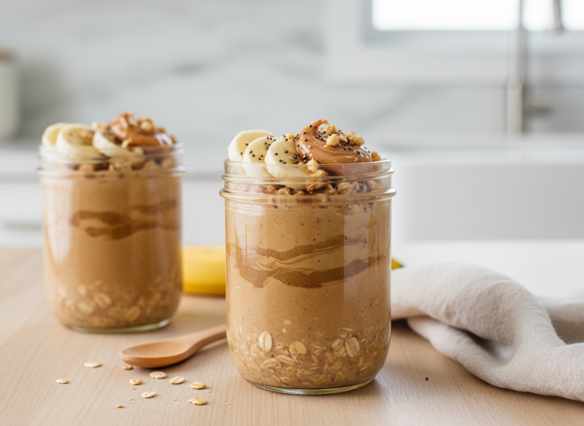 Peanut Butter Banana Protein Overnight Oats