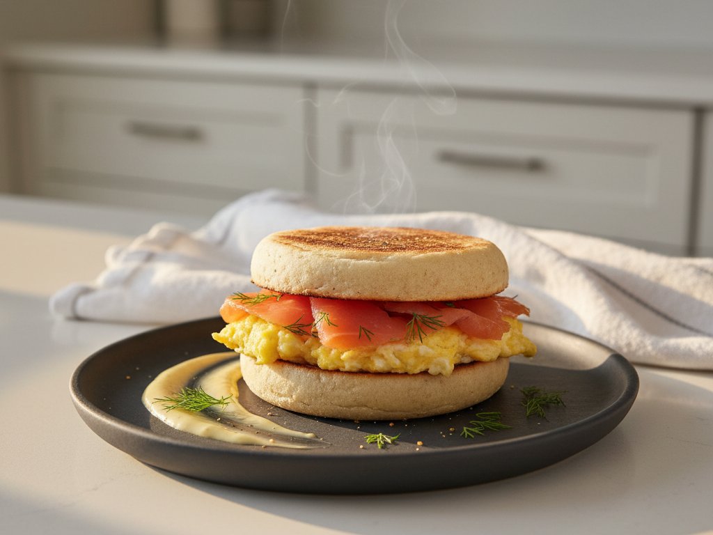 Smoked Salmon Breakfast Sandwich