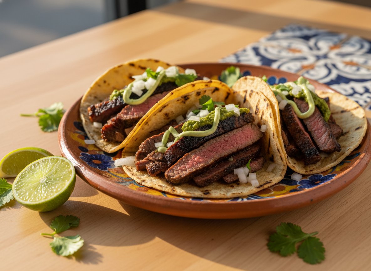 Steak Tacos with Chimichurri & Chili-Lime Crema