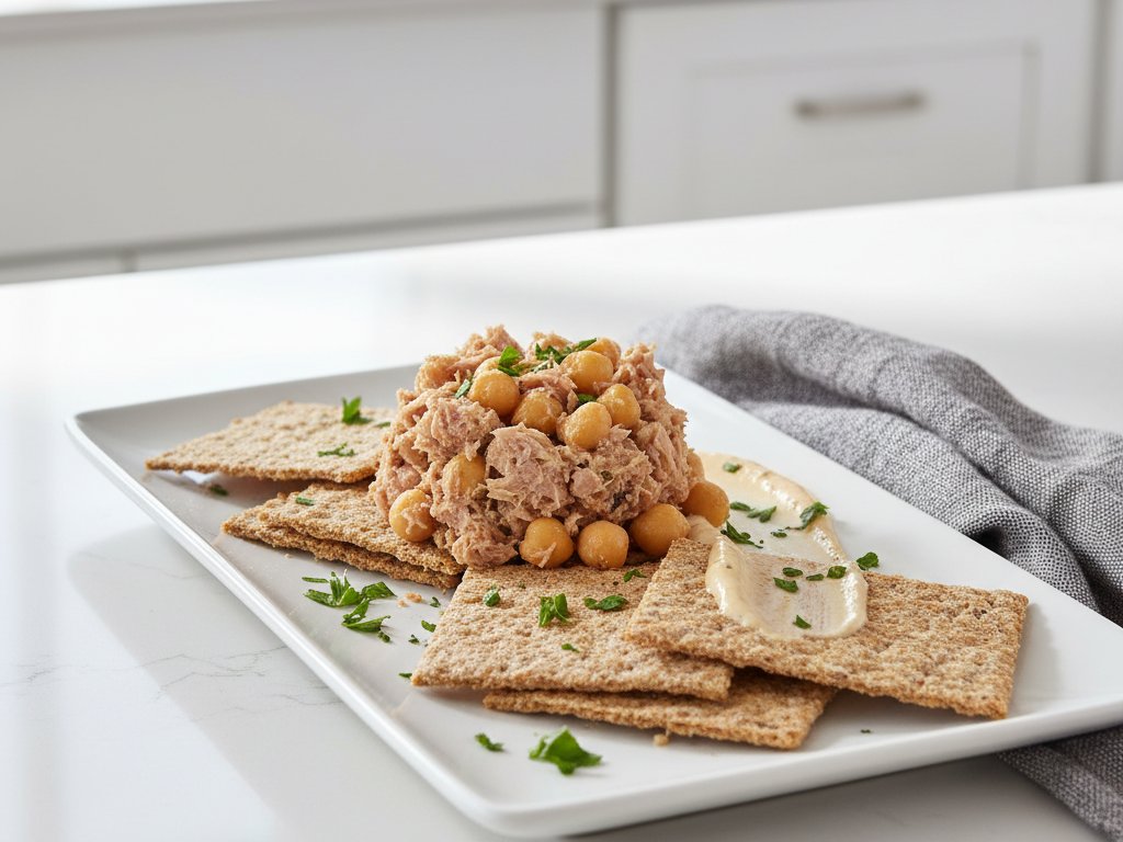 Tuna & Chickpea Cracker Nachos