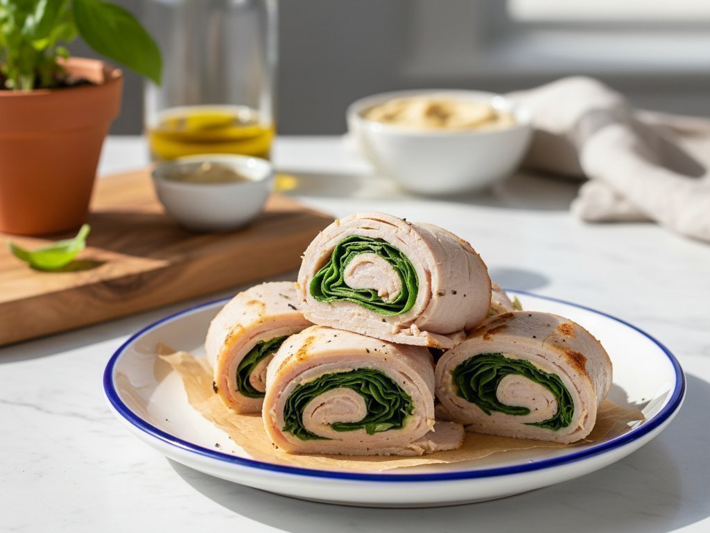 High-Protein Turkey & Hummus Roll-Ups